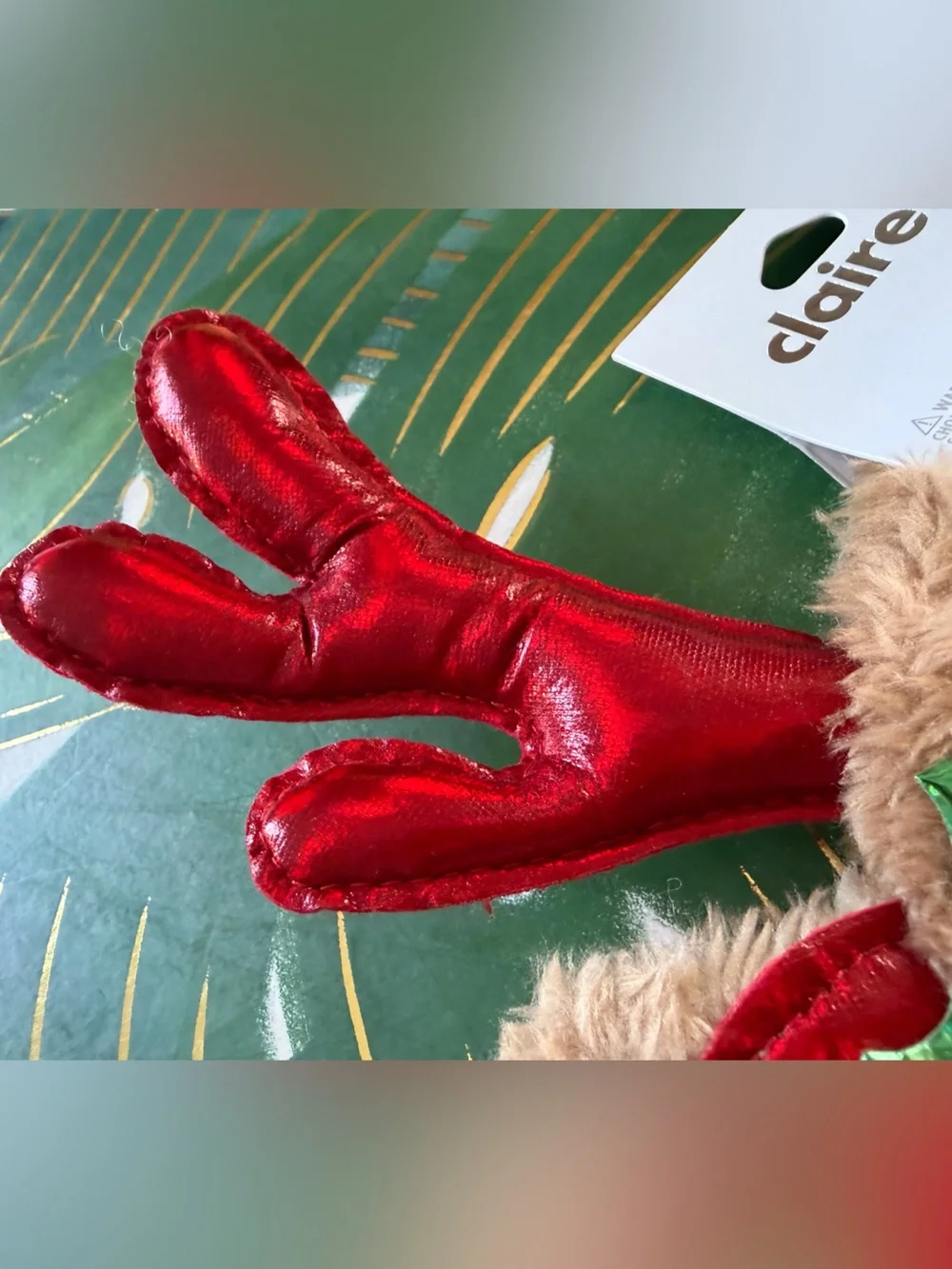 Claire’s Plush Reindeer Antler Christmas Headband Holly NWT